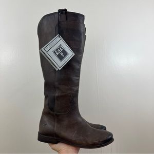 Frye Paige Tall Riding Boots Slate Color Size 7 Western Equestrian Leather Boots